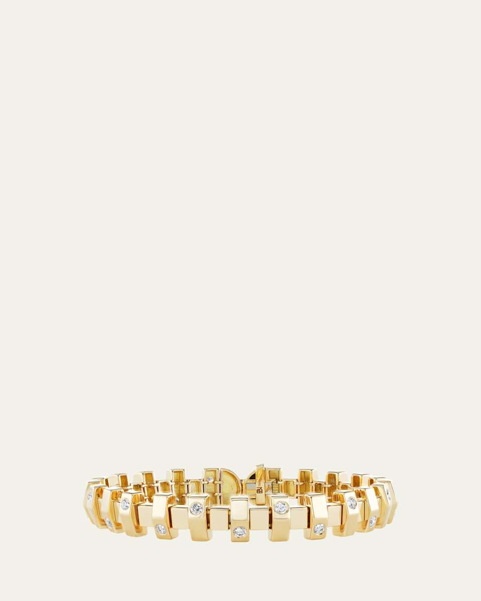 Small Gold & Diamond Hopscotch Bracelet